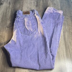 Vintage 80’s Lee Riveted Lavender High-Rise Tapered Jeans